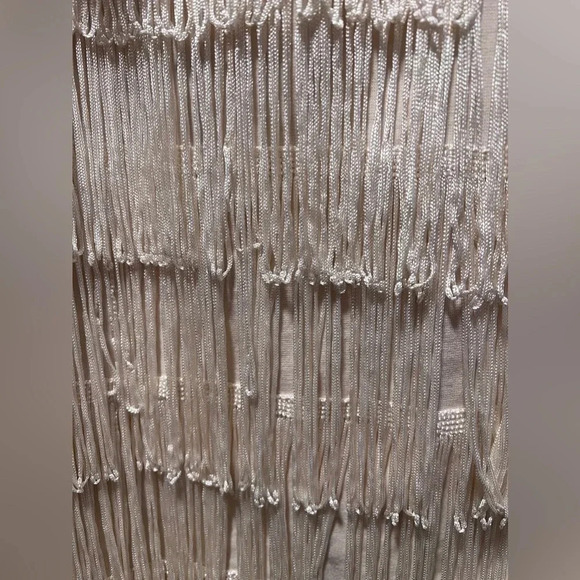 American Eagle Mini Fringe Sleeveless Cream Dress size 10 - Picture 4 of 8